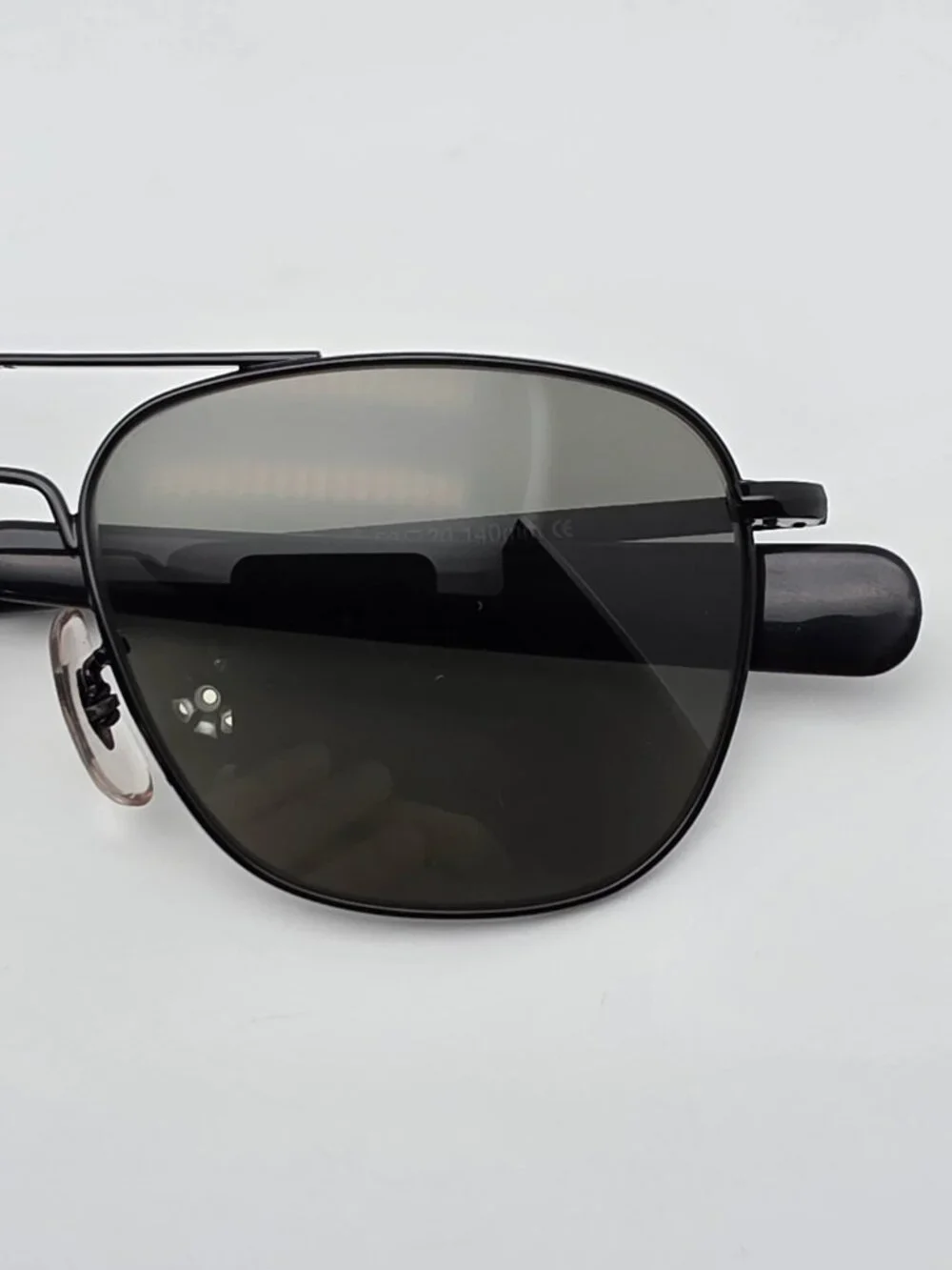American Optical Original Pilot OP-52B Black Grey Glass Lens Aviator Sunglasses